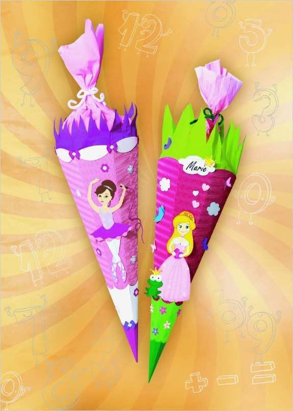 Schultüte Klein Basteln Vorlage Gut Dasbasteln