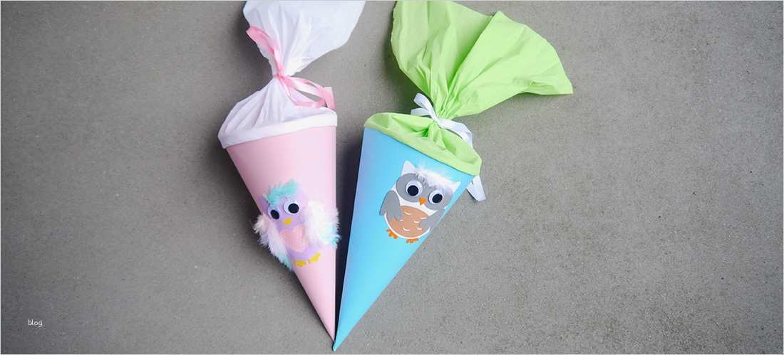 Schultüte Klein Basteln Vorlage Inspiration Schultüte Basteln Eulenmotiv Für Jungs Und Mädchen