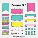 64 Süß Scrapbooking Vorlagen Bilder 54 Scrapbooking Vorlagen Best Of Hand Drawn Scrapbook Kit with Ribbons and Stickers Vector