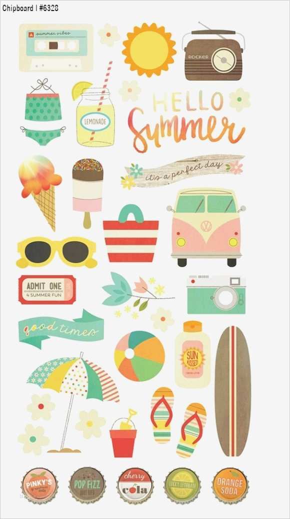 Scrapbooking Vorlagen Elegant Sticker Zum Ausdrucken thema sommer