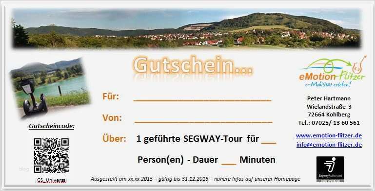 Segway Gutschein Vorlage Best Of Emotion Flitzer Shop Segway Universal Gutschein