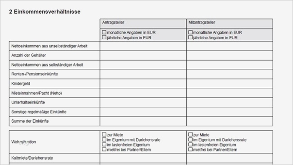 Selbstauskunft Vorlage Bank Gut Kreditantrag Wie Wird Er Richtig Ausgefüllt