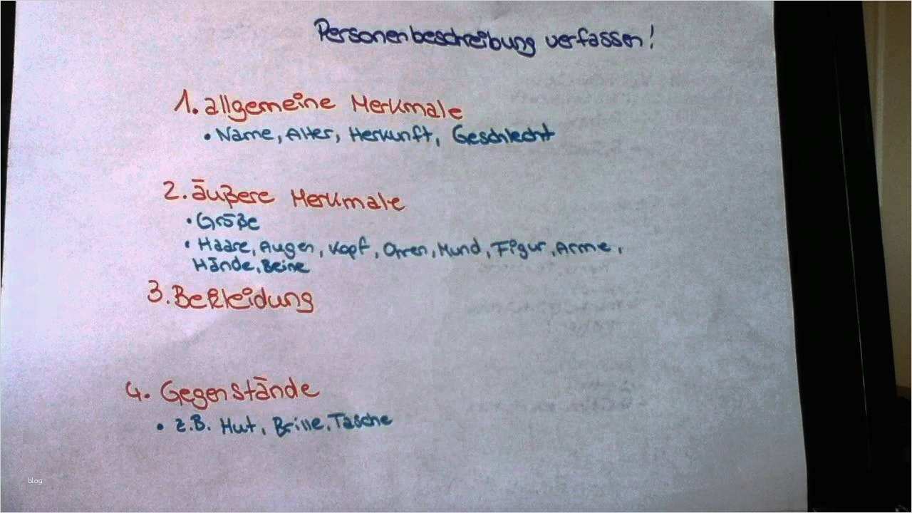 Selbstreflexion Schreiben Vorlage Best Of Personenbeschreibung Verfassen Aufsatz Schreiben