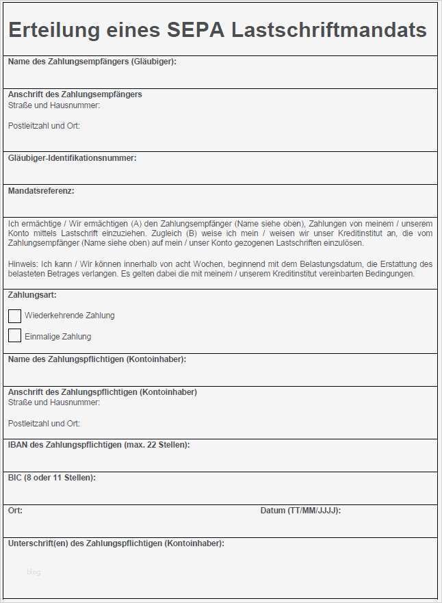 Sepa Lastschriftmandat Vorlage Pdf Beste Vollmacht Gratis Vorlagen Muster formulare
