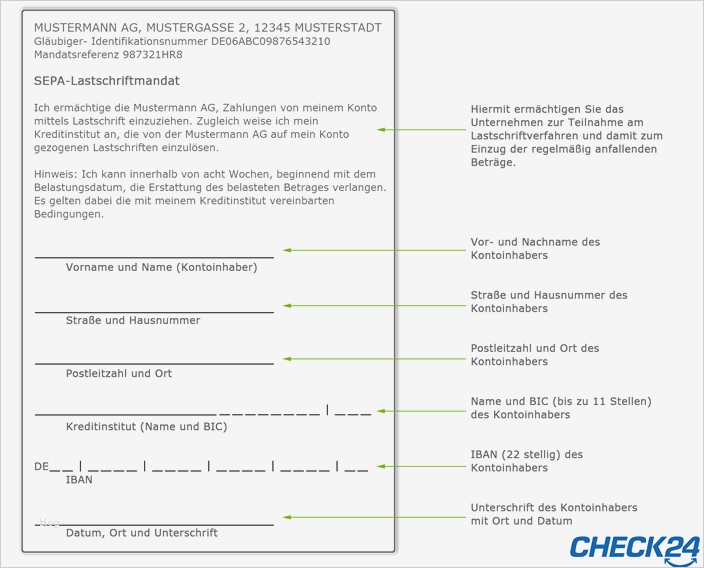 Sepa Mandat Erteilen Vorlage Cool Gemütlich Lastschriftformular Ideen Bilder Für Das