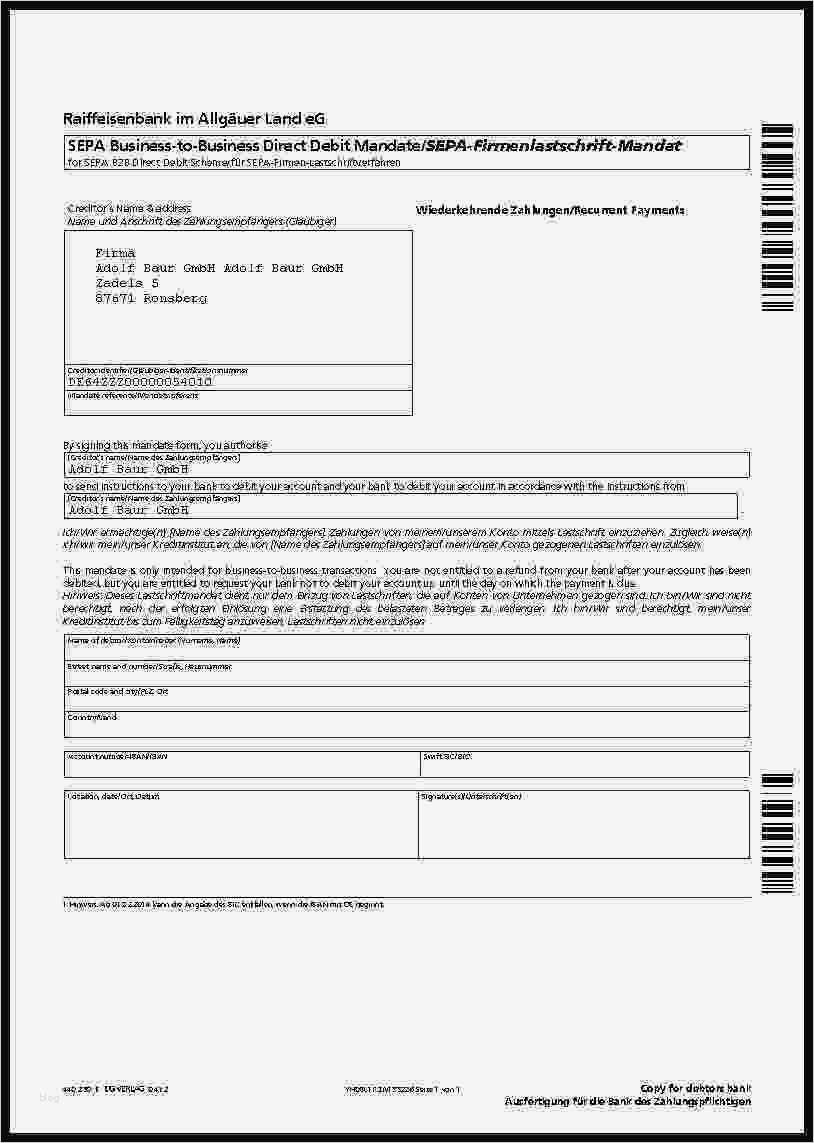 Sepa Mandat Erteilen Vorlage Luxus Downloads