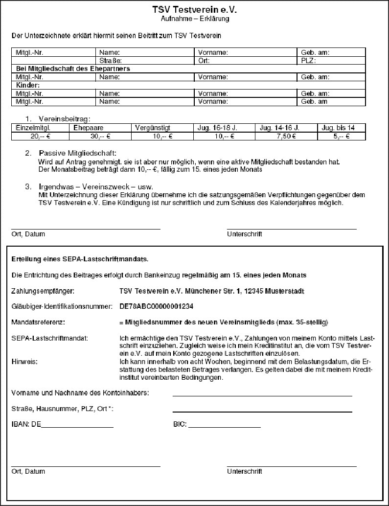 Sepa Mandat Erteilen Vorlage Luxus Vereine Raiffeisenbank Wegscheid