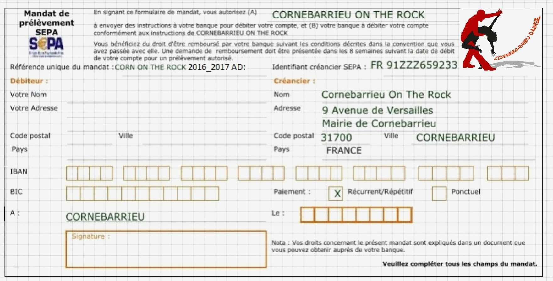 Sepa Mandat Vorlage Best Of Mandat Sepa Cornebarrieu Danse