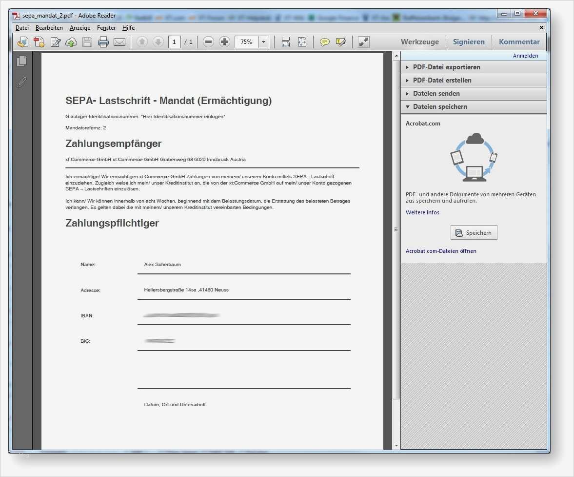 Sepa Mandat Vorlage Erstaunlich Sepa Lastschrift Xt Banktransfer Xt Sepa
