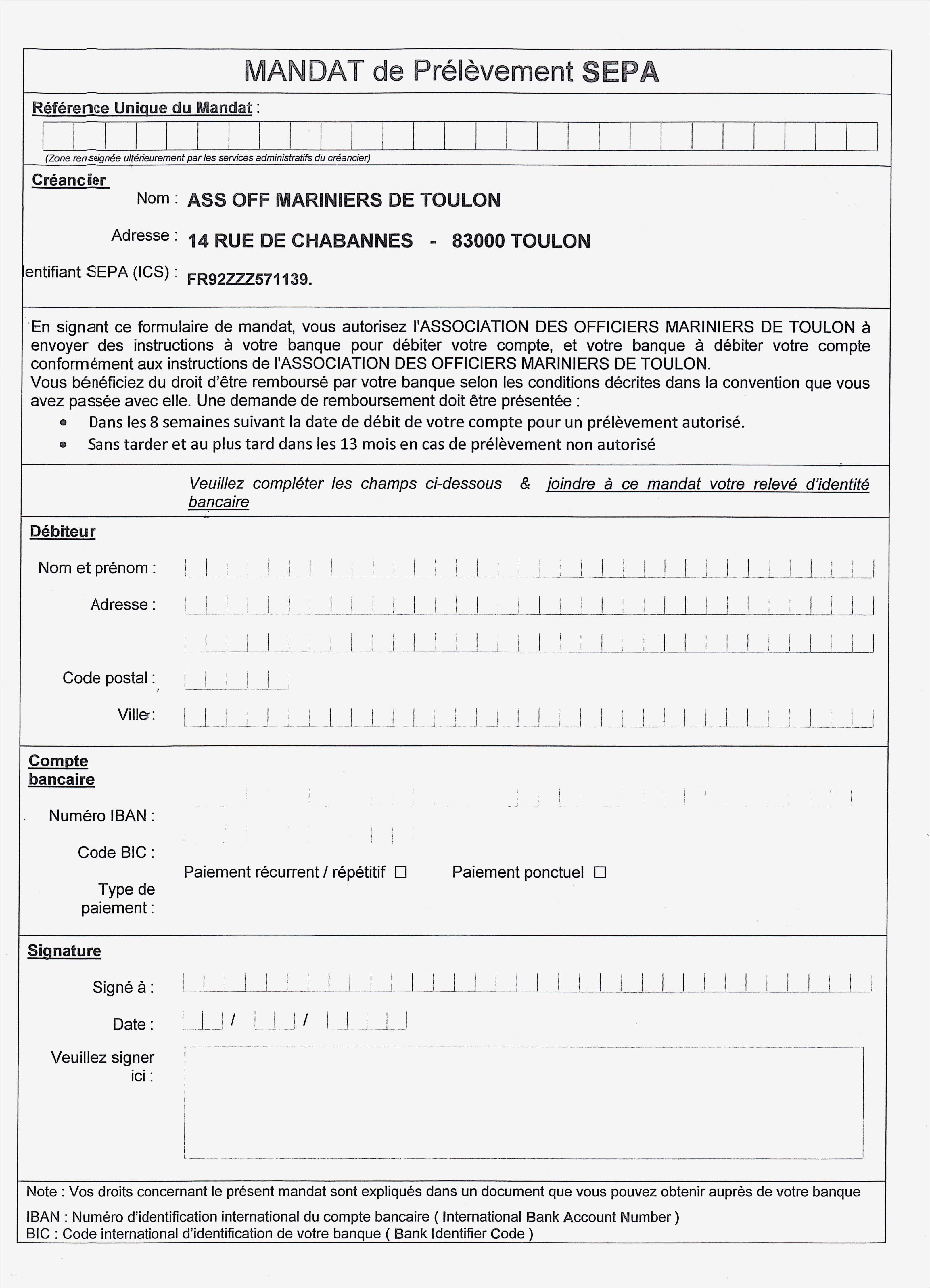 Sepa Mandat Vorlage Schönste formulaires