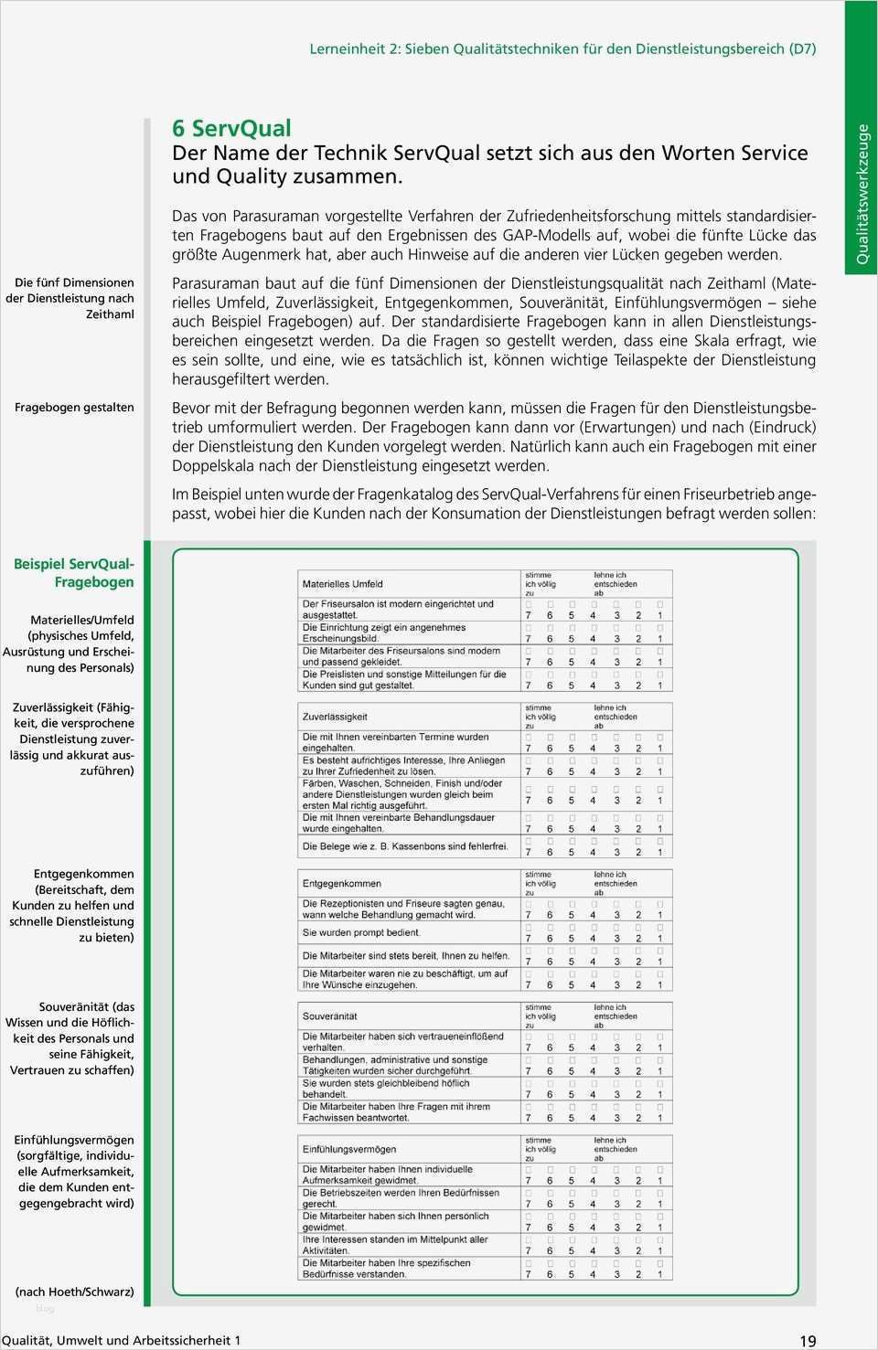 Servqual Fragebogen Vorlage Fabelhaft Lerneinheit 3 sonstige Techniken tools Und