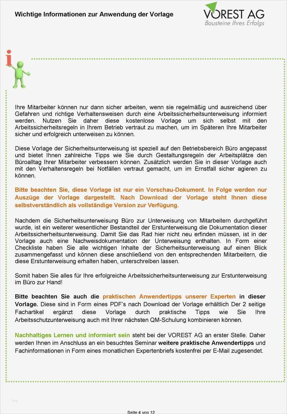 Sicherheitsunterweisung Vorlage Bewundernswert Vorschau Pdf Arbeitssicherheitsunterweisung Inkl