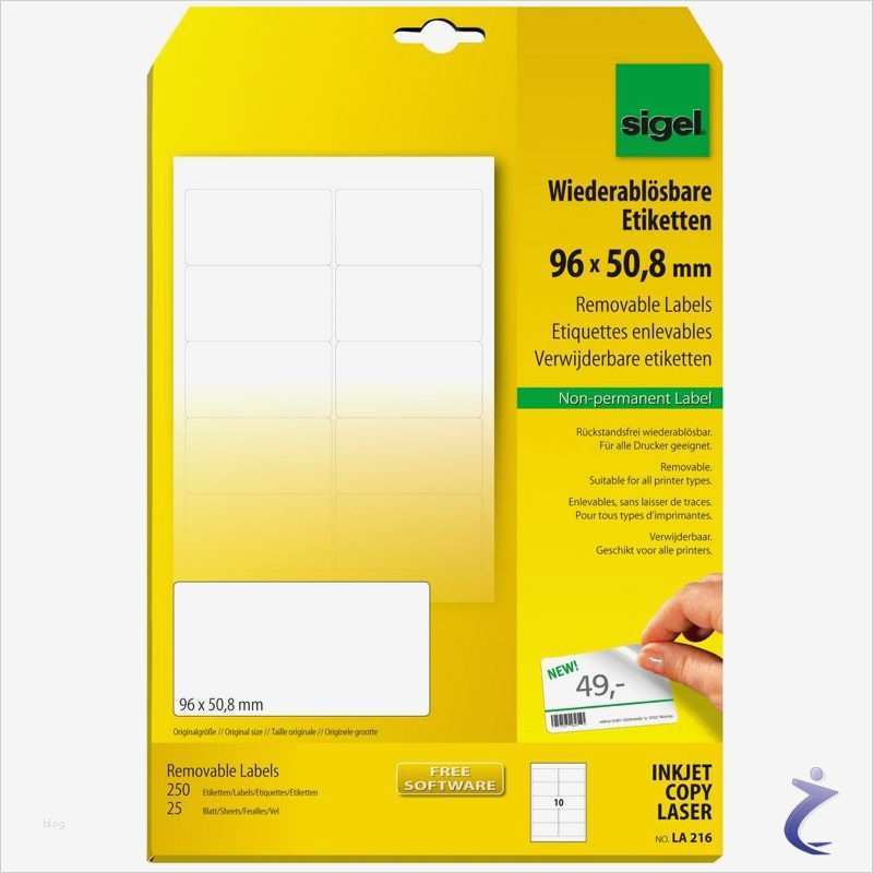 Sigel ordner Etiketten Vorlagen Angenehm Sigel 96x50 8 Mm Etiketten Weiß Wiederablösbar 25 Blatt