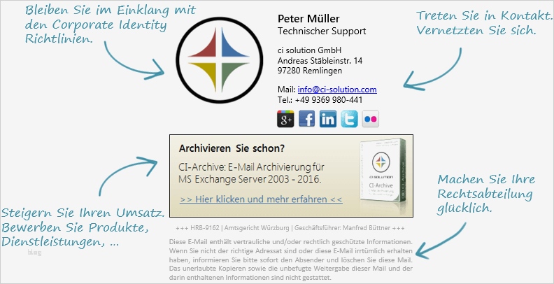 Signatur Email Vorlage Best Of Ci Sign E Mail Signaturen Zentral Und Dynamisch