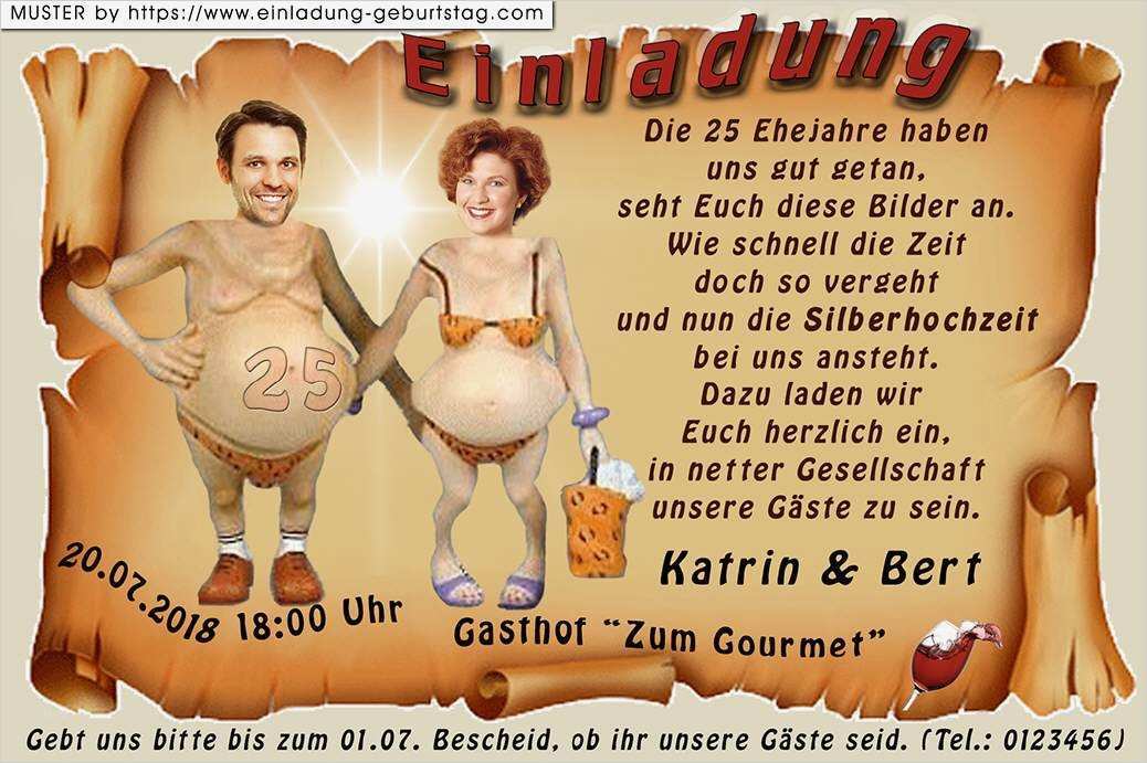 Silberhochzeit Einladungskarten Vorlagen Cool Die Lustige Einladung Zur Silberhochzeit Fotomontage Design 03