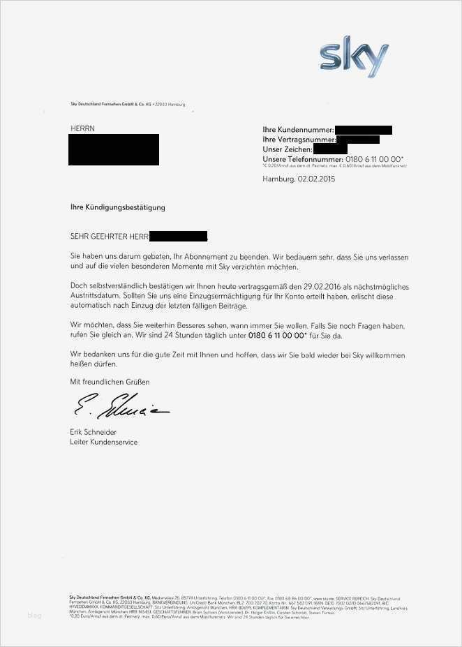Sky Kündigen Fax Vorlage Erstaunlich Sky Kündigung Vorlage Zum Ausdrucken Kündigung Vorlage