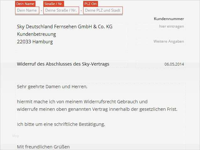 Sky Kündigen Vorlage Luxus Sky Widerruf Vorlage Download Chip