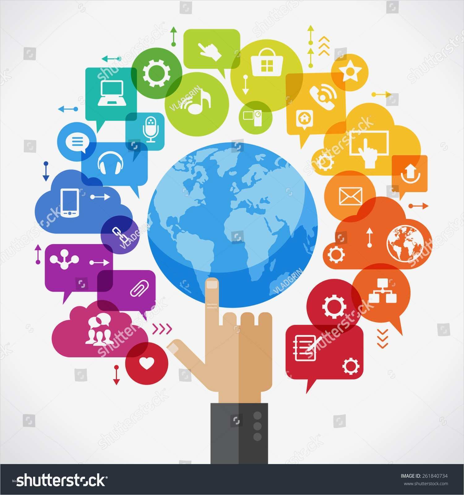 Social Media Konzept Vorlage Schön Vector Background social Media Concept Global Stock Vector