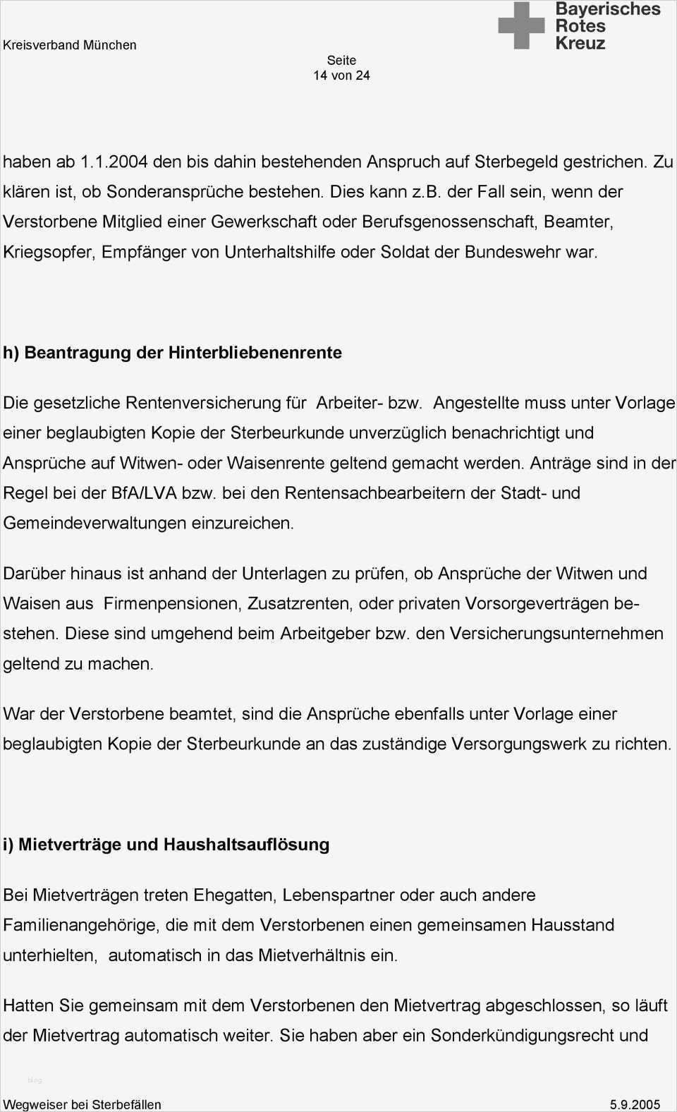 Sonderkündigungsrecht Vorlage Erstaunlich Wegweiser Bei Sterbefällen Pdf