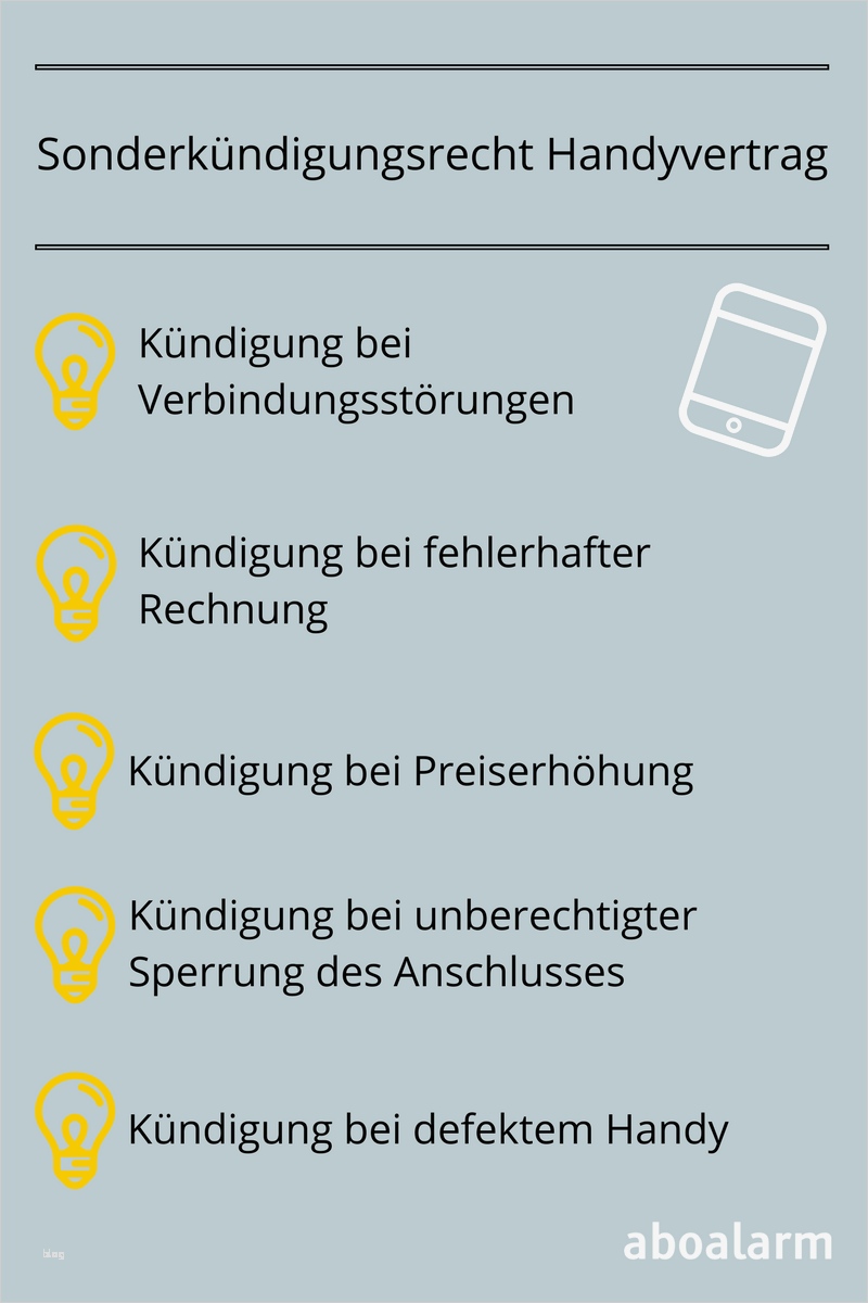 Sonderkündigungsrecht Vorlage Süß sonderkündigungsrecht Handyvertrag – Übersicht Der Gründe
