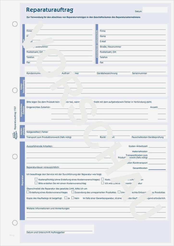 Sorgerechtsverfügung Alleinerziehende Vorlage Kostenlos Bewundernswert Allgemeiner Reparaturauftrag 1767