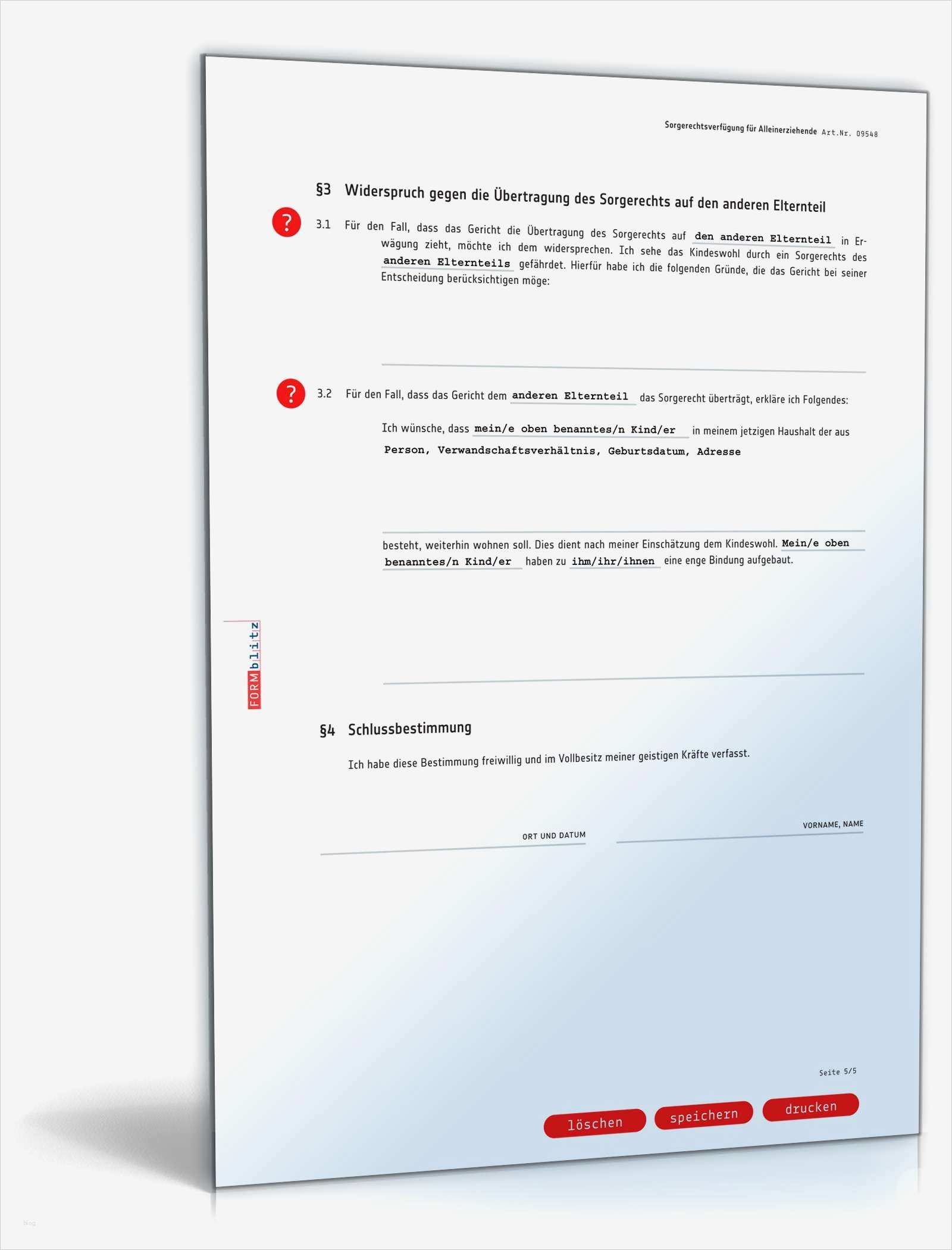 Sorgerechtsverfügung Vorlage Hübsch sorgerechtsverfügung Alleinerziehende