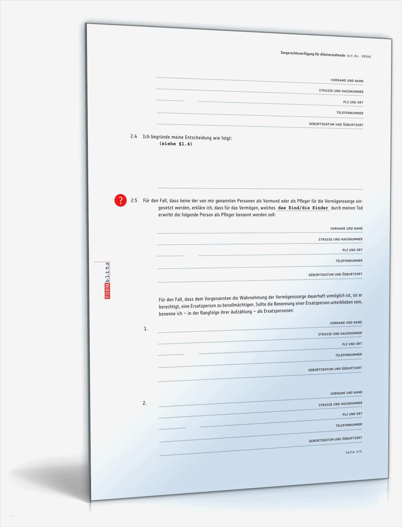 Sorgerechtsverfügung Vorlage Inspiration sorgerechtsverfügung Alleinerziehende