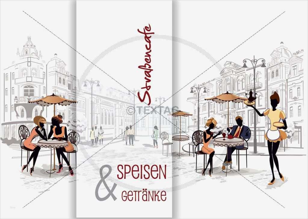 Speisekarte Englisch Vorlage Genial Speisen &amp; Getränkekarte Straßencafe Designvorlage Din