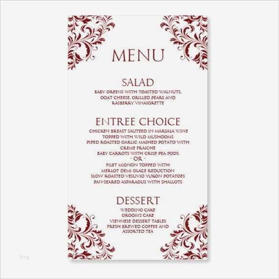 Speisekarte Vorlage Word Gut Hochzeit Menü Vorlage Download sofort Von Karmakweddings