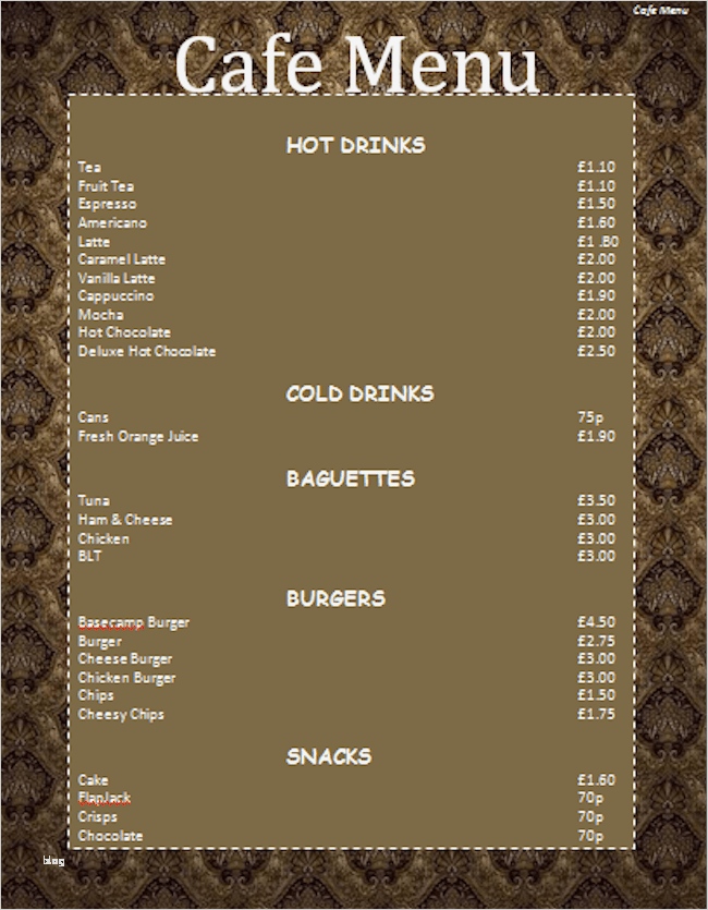 Speisekarte Word Vorlage Gut 77 Kostenlose Speisekarten Vorlagen Zum Selbst Gestalten