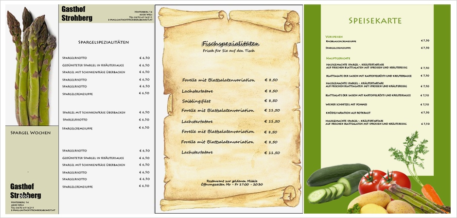 Speisekarten Vorlagen Wunderbar Speisekarten