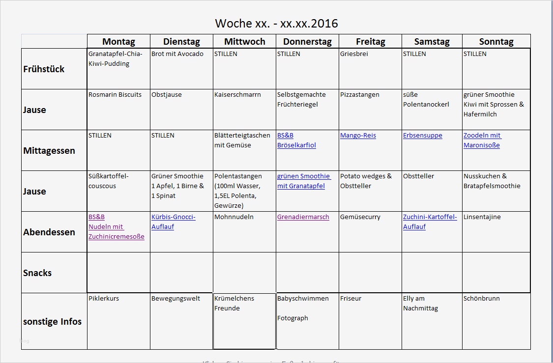 Speiseplan Für Eine Woche Vorlage Schön Ein Speiseplan Muss Her