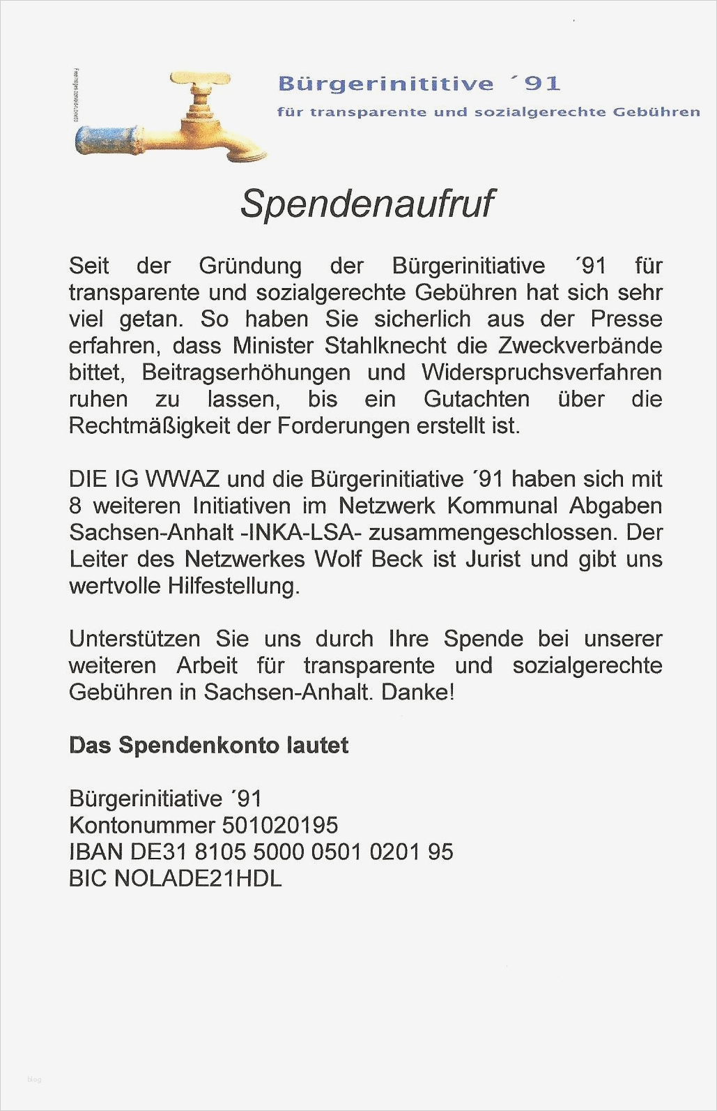 Spendenaufruf Vorlage Süß Boerdewasser