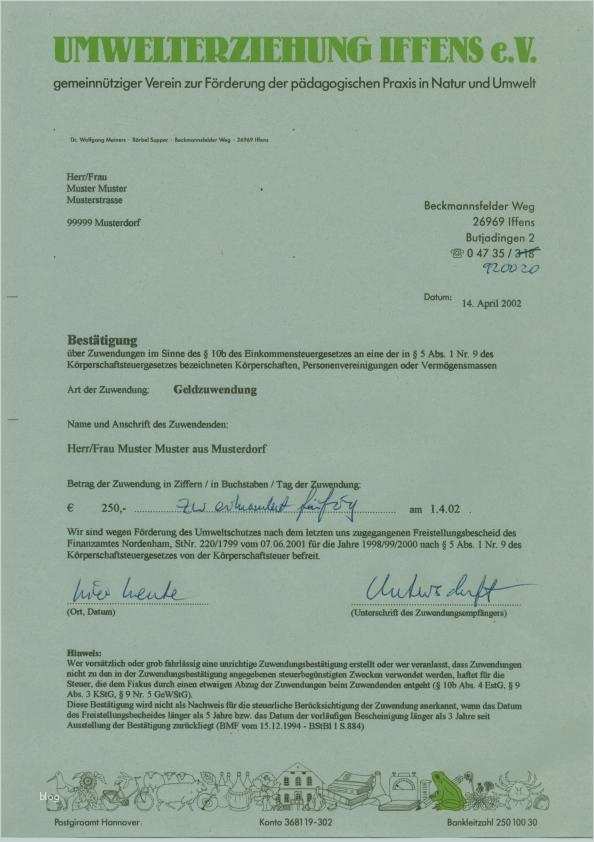 Spendenbescheinigung Verein Vorlage Gut Freundeskreis