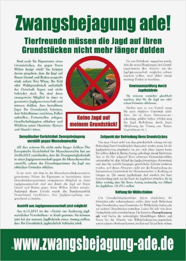 Spendenbescheinigung Vorlage Finanzamt Genial Zwangsbejagung Ade Keine Jagd Auf Meinem Grundstück