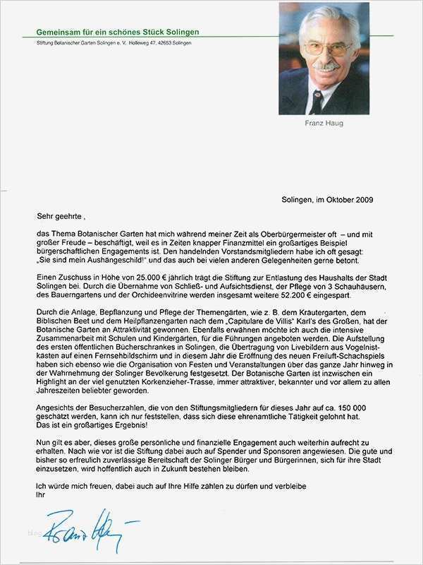 Spendenbrief Schreiben Vorlage Luxus Botanischer Garten solingen Anfahrt