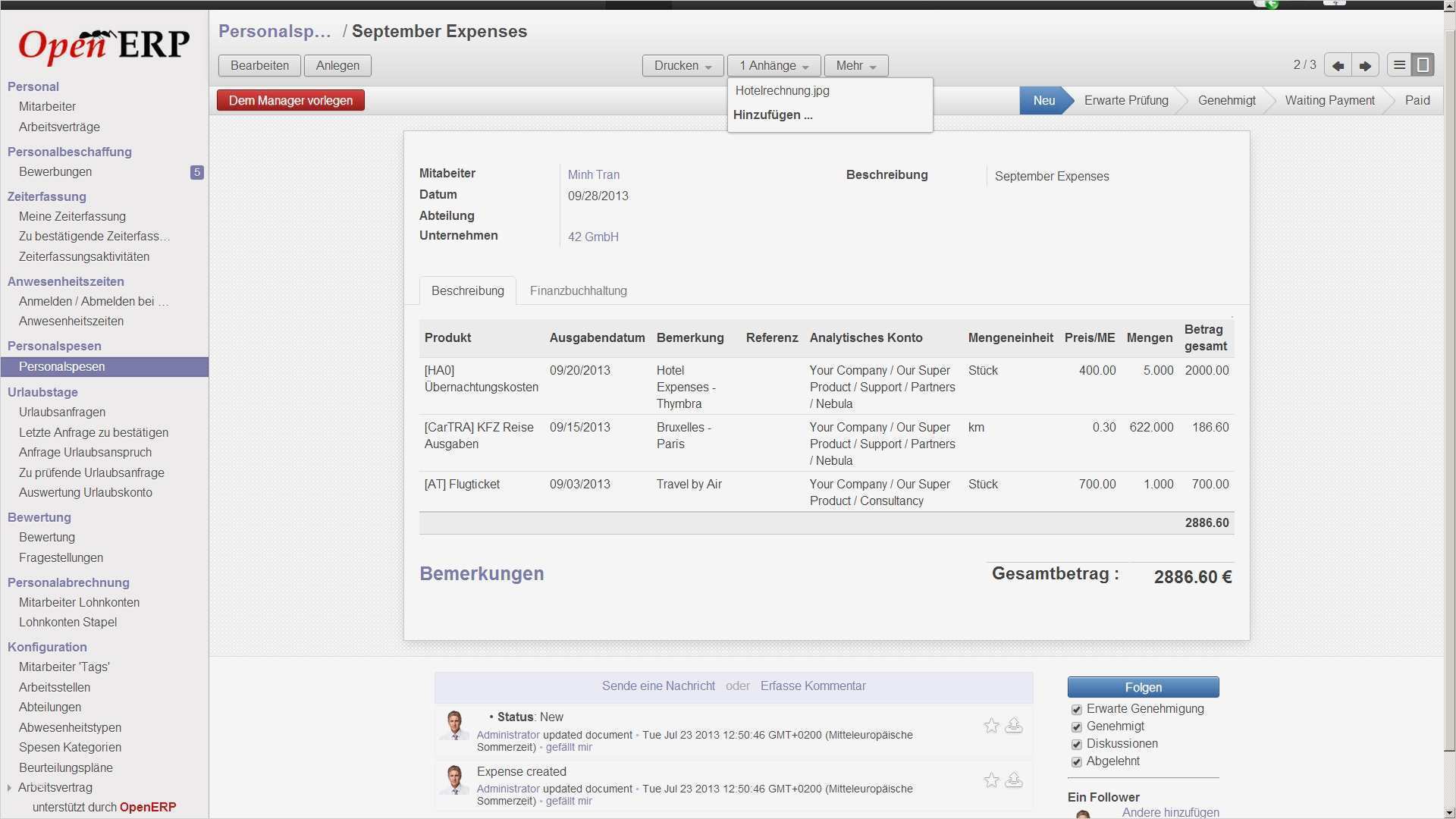 Spesenabrechnung Vorlage Cool Spesenabrechnung Odoo Gold Partner Meiste Odoo Kunden In