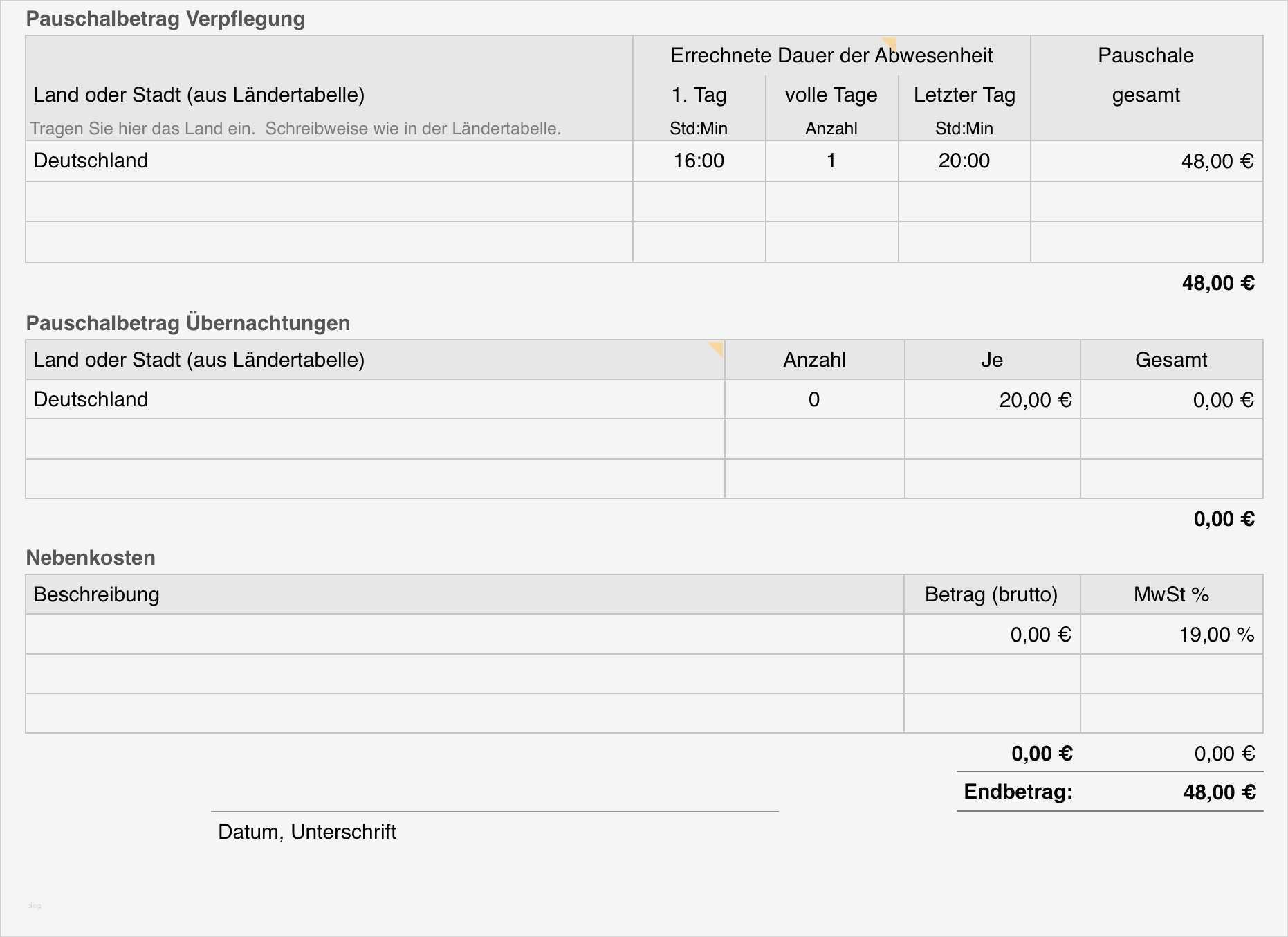 Spesenabrechnung Vorlage Inspiration Numbers Vorlage Reisekostenabrechnung