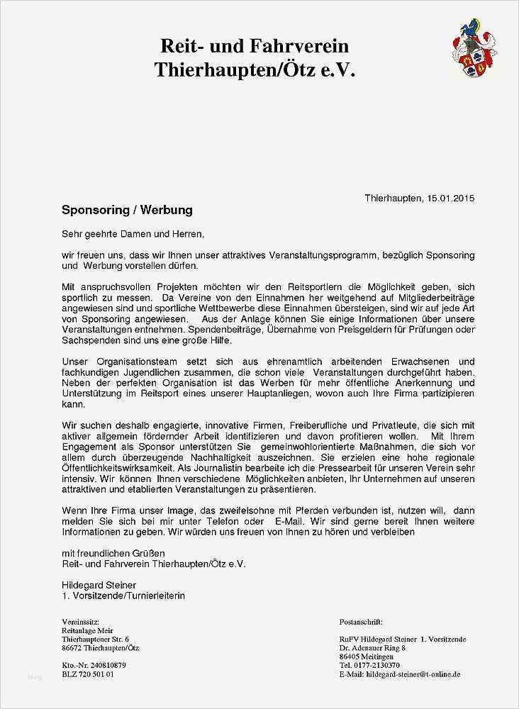 Sponsoren Anschreiben Vorlage Schön Sponsoren Und Fotos Reitverein Thierhaupten