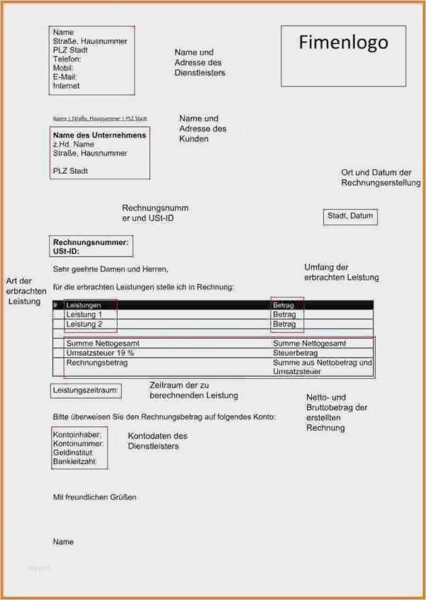Sponsoring Rechnung Vorlage Word Best Of Ausgezeichnet Rechnungsvorlage Für Freiberufler