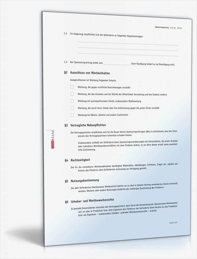 Sponsoring Vertrag Vorlage Inspiration atemberaubend Vorlage Sponsor formular Zeitgenössisch