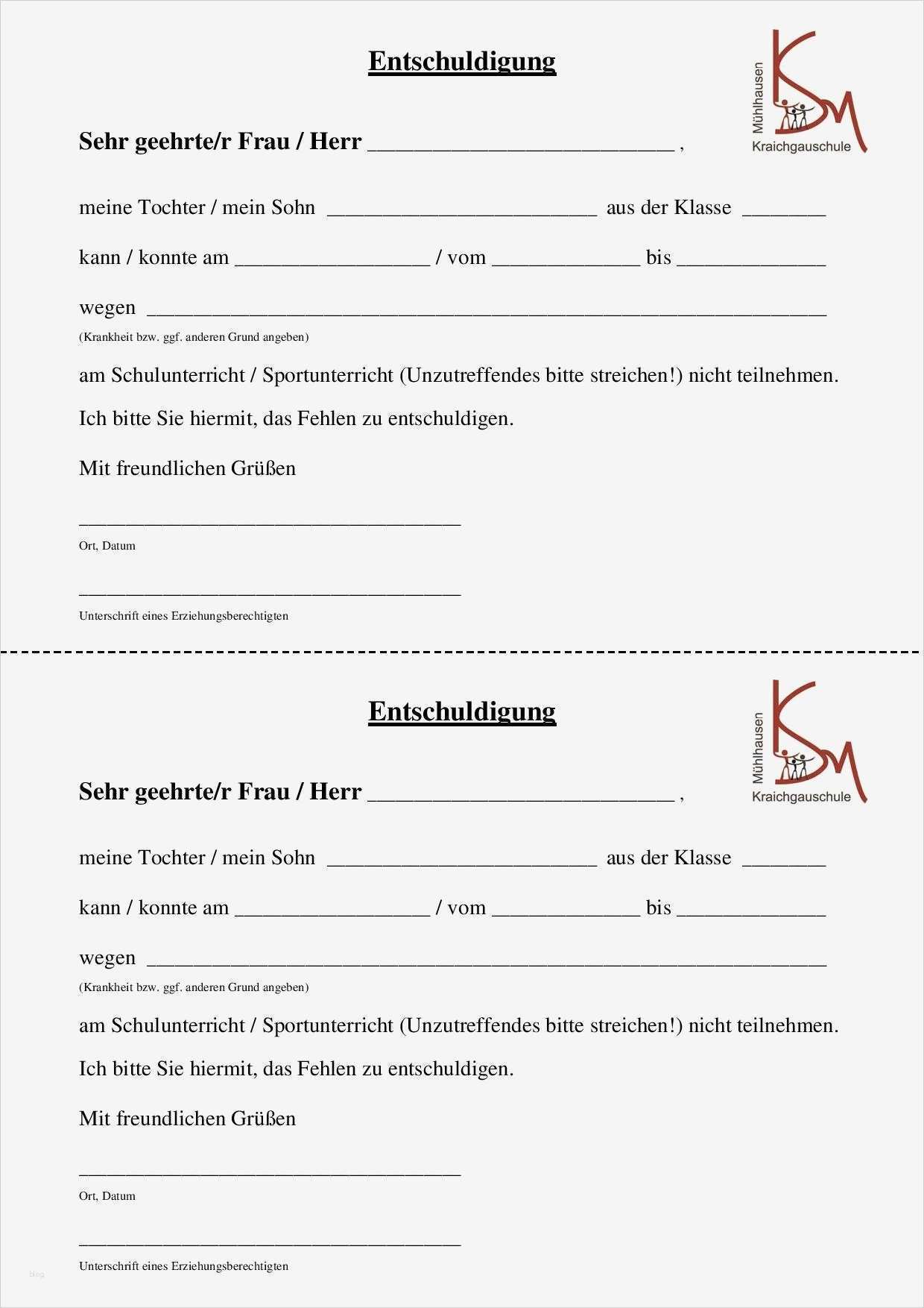 Sportbefreiung Vorlage Angenehm Charmant Entschuldigung formular Vorlage Bilder Entry