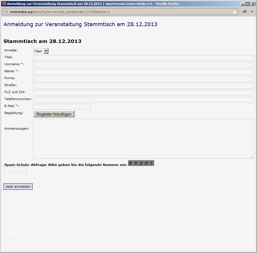Sportverein Homepage Vorlage Hübsch Anmeldung Externer Teilnehmer