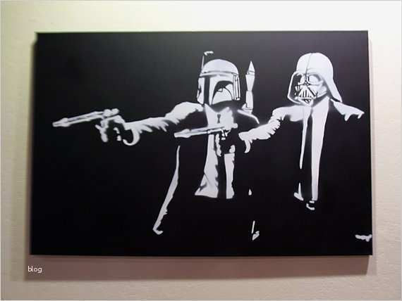 Spray Vorlagen Schönste Hand Painted Spray Banksy Pulp Fiction Star Wars Crossover