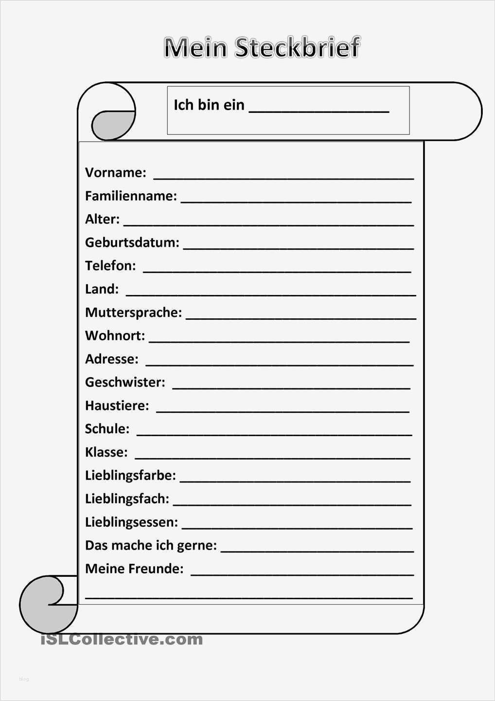 Steckbrief Grundschule Vorlage Erstaunlich Steckbrief Sprache Pinterest