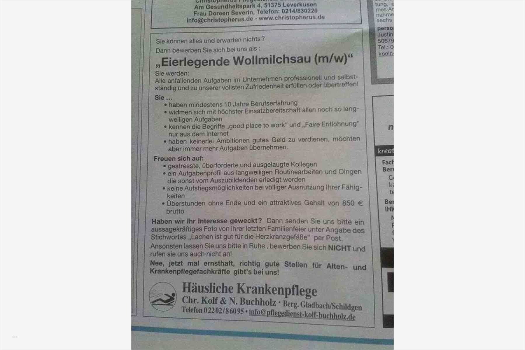 Stellenanzeige Gastronomie Vorlage Best Of Stellenanzeigen Mal anders Leider Geil