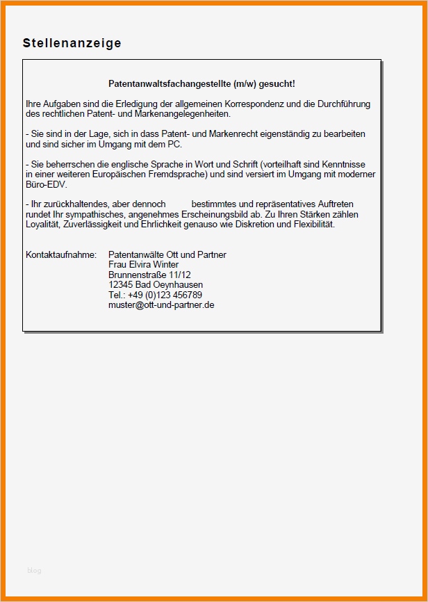 Stellenanzeige Vorlage Best Of 6 Stellenanzeige Vorlage
