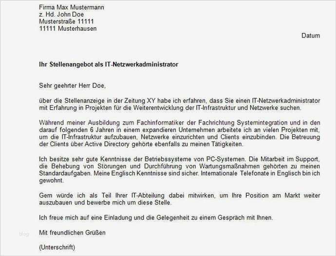 Stellenanzeige Vorlage Zeitung Erstaunlich Bewerbungsanschreiben Das Anschreiben Für Bewerbung