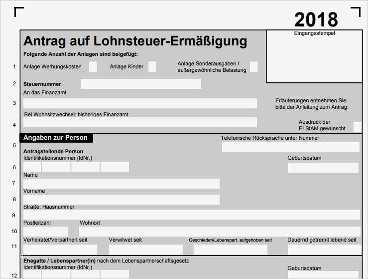 Steuererklärung 2016 Vorlage Beste Antrag Auf Lohnsteuer Ermäßigung 2018 Pdf Vorlage