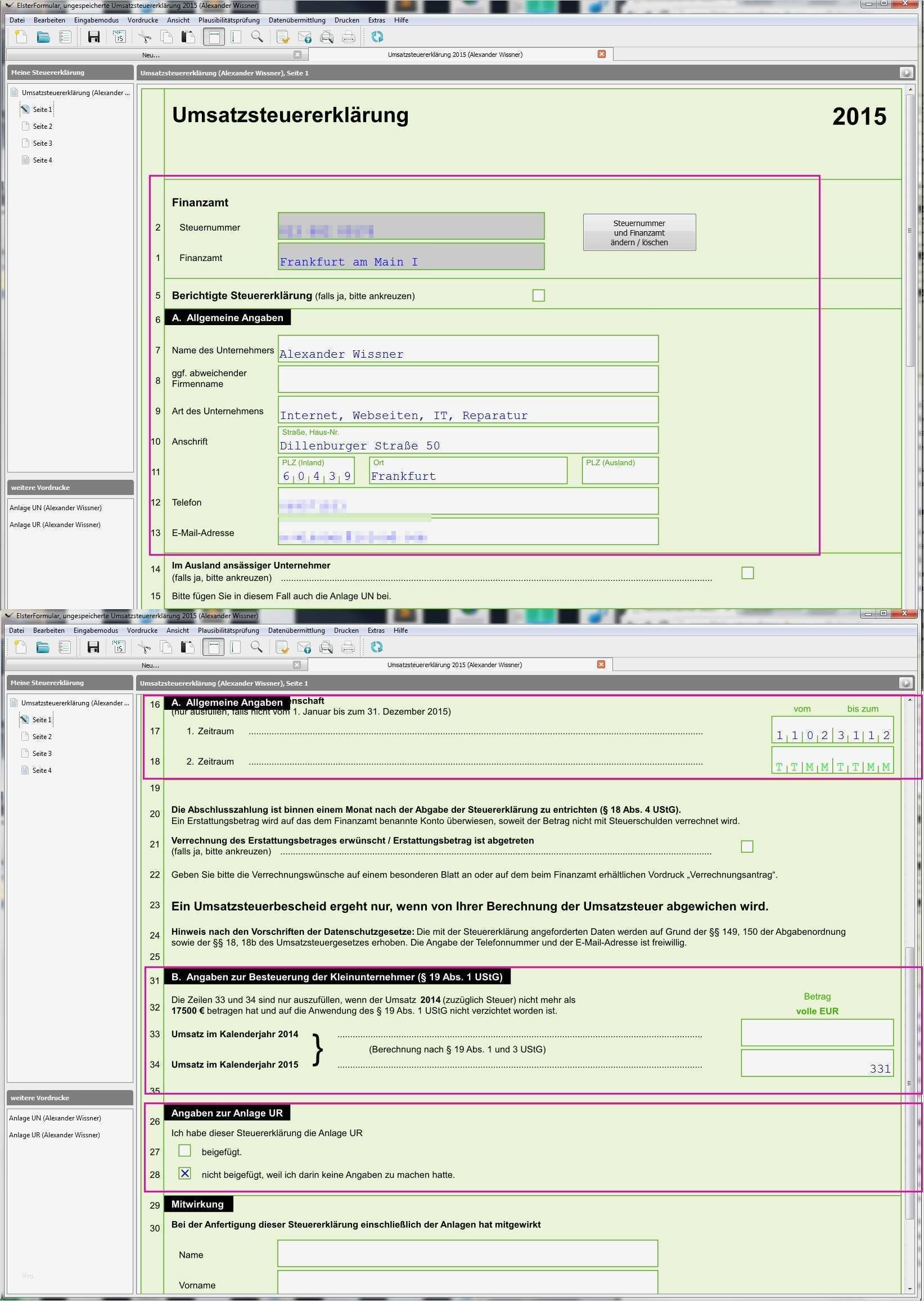 Steuererklärung 2016 Vorlage Fabelhaft Kleinunternehmerregelung 2016 Line Rechnun Sva